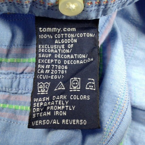 Tommy Hilfiger Shirt 80s 2 Ply Box Logo Summer Fun - Picture 7 of 7